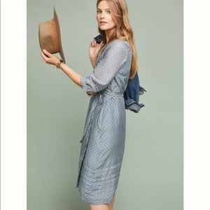 NWT silk polka dot wrap dress | Anthropologie